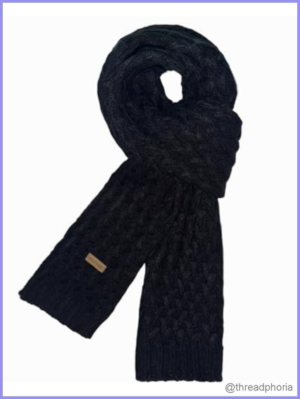 Women Chunky Knit Winter Scarf Warm Ribbed Polyester Wrap